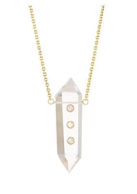 Power Crystals 14K Gold, Diamond & Crystal Necklace