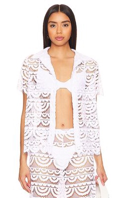 PQ Lace Button Top in Ivory