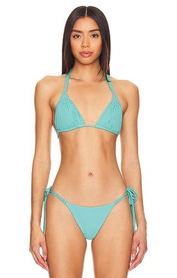 PQ Mila Triangle Bikini Top in Teal