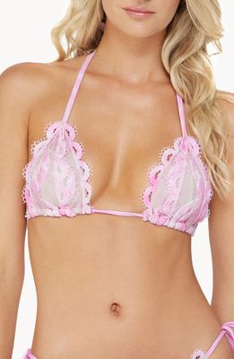 PQ SWIM Lace Triangle Bikini Top in Amalfi