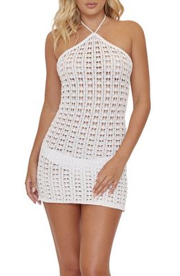 PQ SWIM Liv Crochet Cover-Up Dress in Water Lily