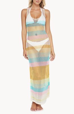 PQ SWIM Marlo Stripe Sheer Cover-Up Dress in Dolce