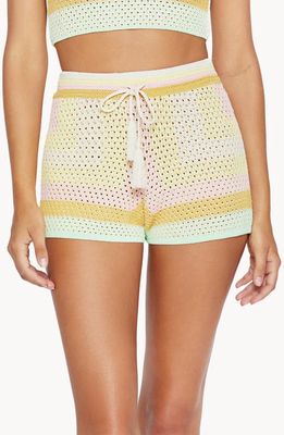 PQ SWIM Open Stitch Cover-Up Shorts in Sorrento