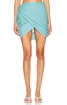 PQ Willa Tie Sarong Skirt in Teal