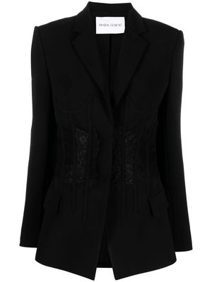 Prabal Gurung corset-detail single-breasted blazer - Black