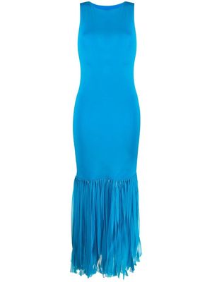 Prabal Gurung fringed-hem dress - Blue