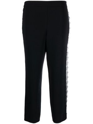 Prabal Gurung lace-trim high-waisted trousers - Black