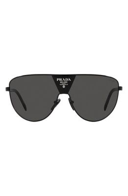 Prada 37mm Rectangular Sunglasses in Black