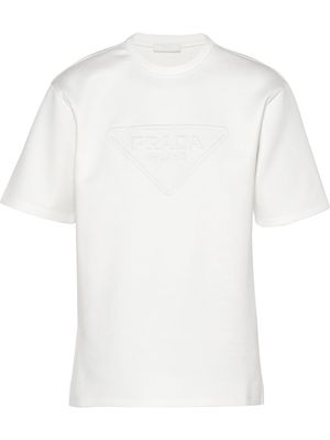 Prada 3D logo cotton-blend T-shirt - White