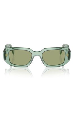 Prada 49mm Small Rectangular Sunglasses in Green