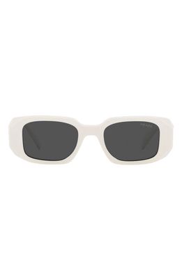 Prada 51mm Rectangular Sunglasses in Talc/Dark Grey