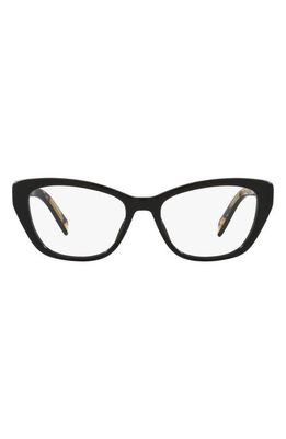 Prada 52mm Cat Eye Optical Glasses in Black
