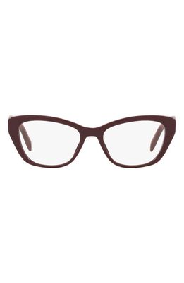 Prada 52mm Cat Eye Optical Glasses in Bordeaux