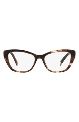 Prada 52mm Cat Eye Optical Glasses in Caramel