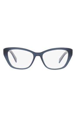 Prada 52mm Cat Eye Optical Glasses in Opal Blue