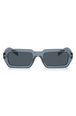Prada 52mm Irregular Sunglasses in Transparent Blue