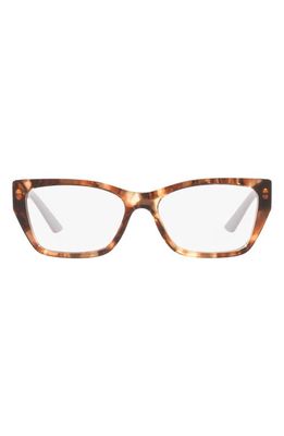 Prada 52mm Rectangular Optical Glasses in Brown Tort