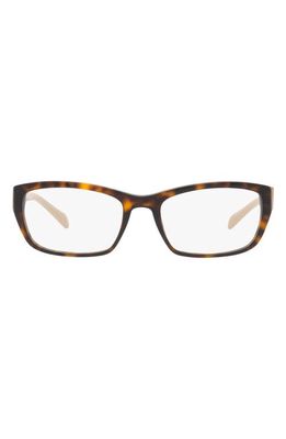 Prada 52mm Rectangular Optical Glasses in Tortoise