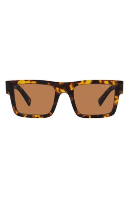 Prada 52mm Rectangular Sunglasses in Brown