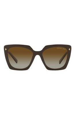 Prada 54mm Gradient Polarized Square Sunglasses in Brown Gradient