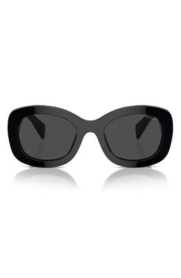 Prada 54mm Oval Polarized Sunglasses in Black