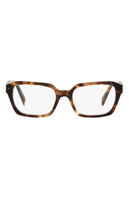 Prada 54mm Rectangular Optical Glasses in Havana