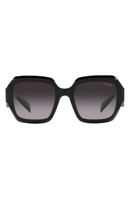 Prada 54mm Rectangular Sunglasses in Black
