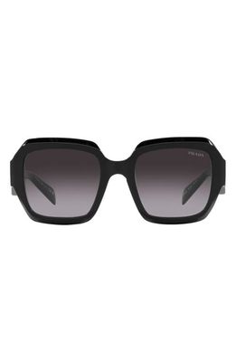 Prada 54mm Rectangular Sunglasses in Black