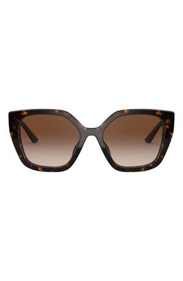 Prada 54mm Rectangular Sunglasses in Havana/Brown Gradient