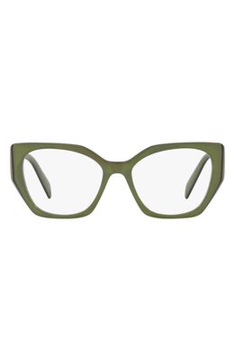 Prada 54mm Square Optical Glasses in Dark Green