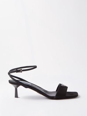Prada - 55 Brushed-leather Sandals - Womens - Black