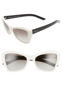Prada 55mm Gradient Butterfly Sunglasses in Ivory/Grey Gradient