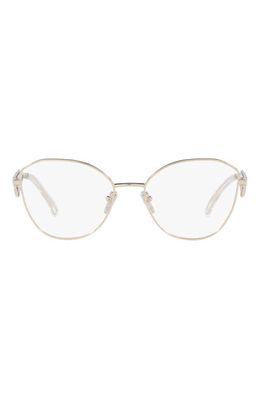 Prada 55mm Round Optical Glasses in Gold