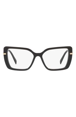 Prada 55mm Square Optical Glasses in Black
