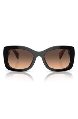 Prada 56mm Gradient Cat Eye Sunglasses in Dark Brown