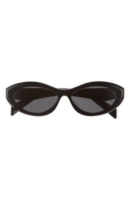 Prada 56mm Oval Sunglasses in Black