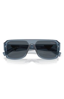 Prada 56mm Pilot Sunglasses in Transparent Grey