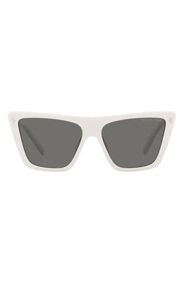 Prada 56mm Polarized Square Sunglasses in Bone Polarized