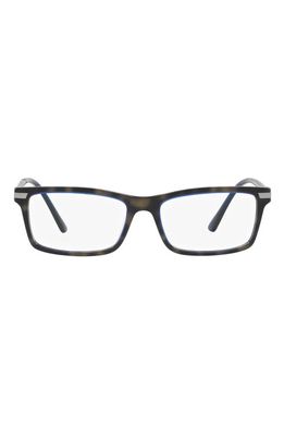 Prada 56mm Rectangular Optical Glasses in Blue Tort