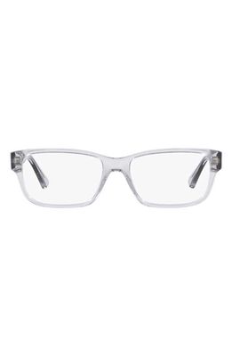 Prada 56mm Rectangular Optical Glasses in Shiny Gunmet