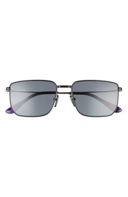 Prada 56mm Rectangular Sunglasses in Black/Polar Dark Grey