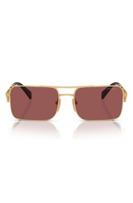 Prada 56mm Rectangular Sunglasses in Gold