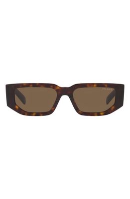 Prada 56mm Rectangular Sunglasses in Tortoise