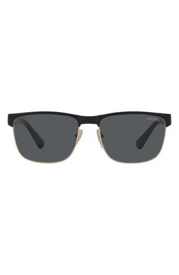 Prada 57mm Square Sunglasses in Black Gold