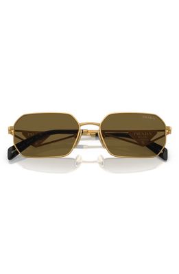 Prada 58mm Irregular Sunglasses in Matte Gold