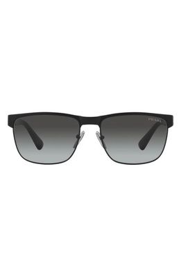Prada 58mm Square Sunglasses in Matte Black