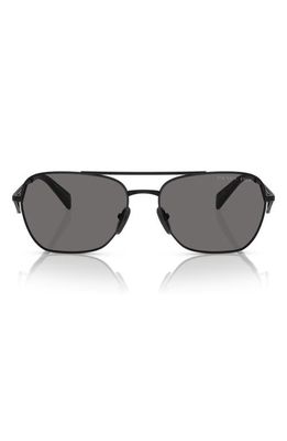 Prada 59mm Polarized Pillow Sunglasses in Dark Grey