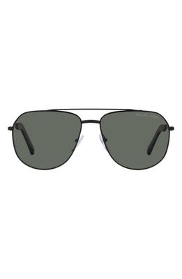 Prada 60mm Polarized Pilot Sunglasses in Matte Black/Dark Green Polar