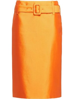 Prada belted pencil skirt - Orange