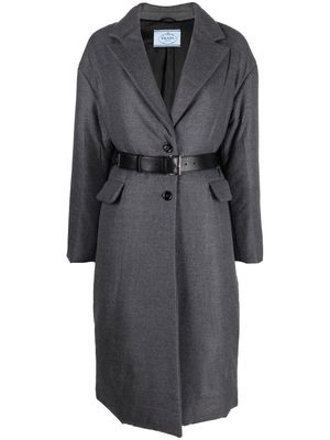 Prada belted wool coat - Grey
